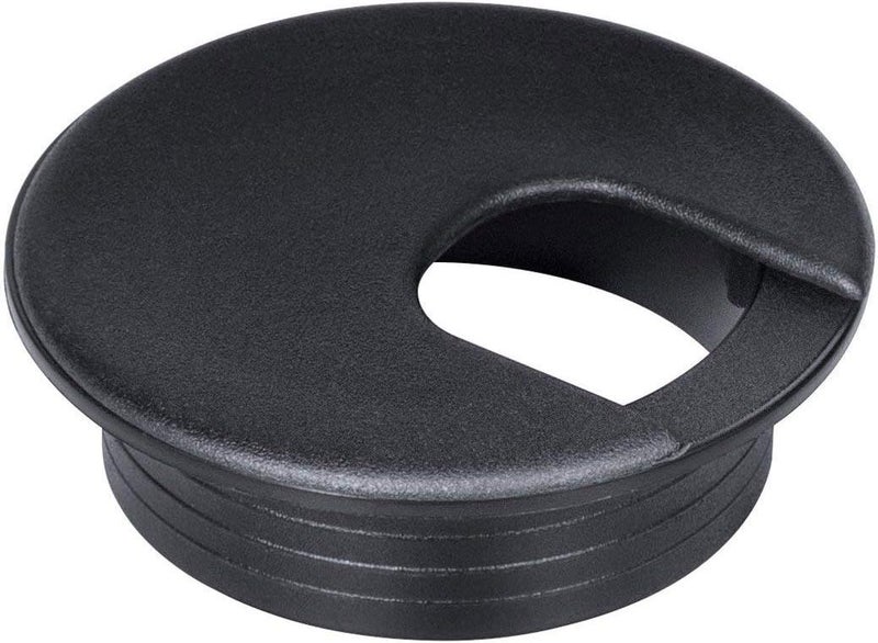 Petutu Desk Grommet 2 Inch, Plastic Desk Cord Cable Hole Cover Grommet - 10 Packs, Black - Image 1